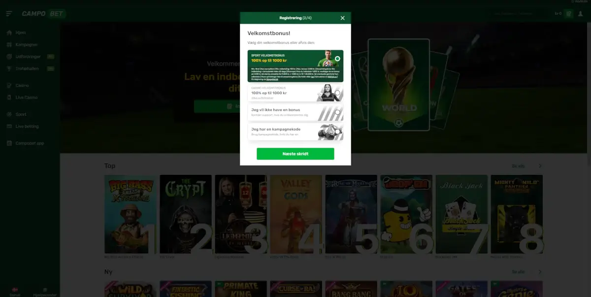 Campobet vælg bonus