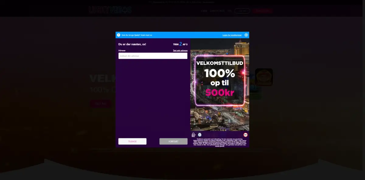 indtaste din fulde adresse