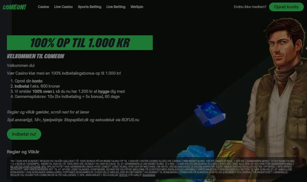 ComeOn Oprettelse