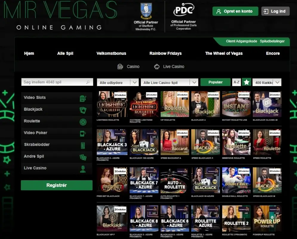 Mange live dealere hos Mr Vegas Casino