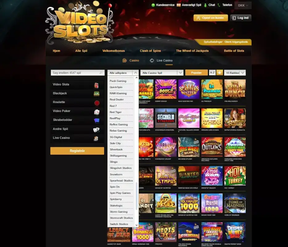 spiludviklere hos Videoslots.