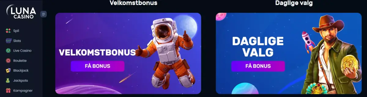Kampagner hos Luna Casino,