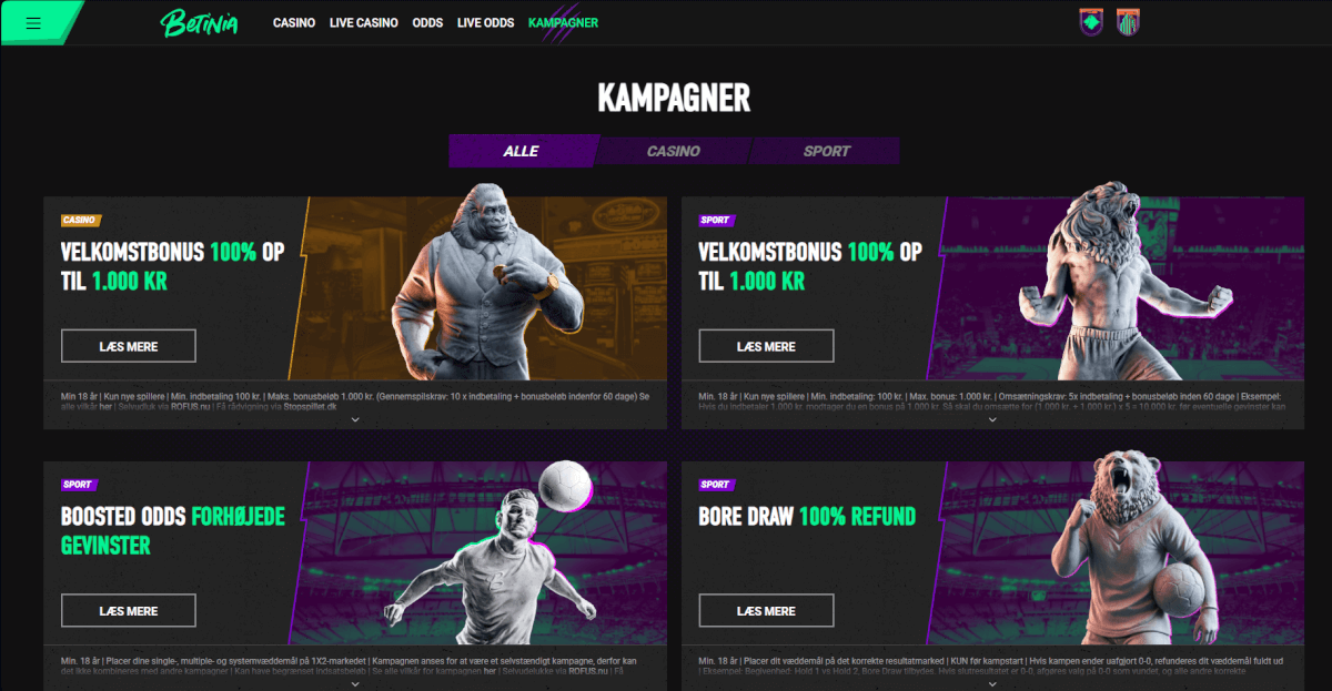 Kampagne udvalg hos Betinia.