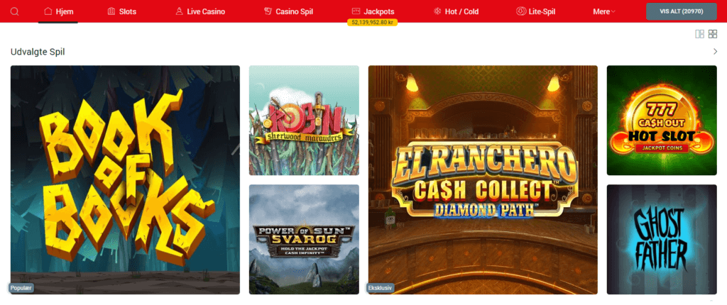 Spiludvalg hos Genting Casino.
