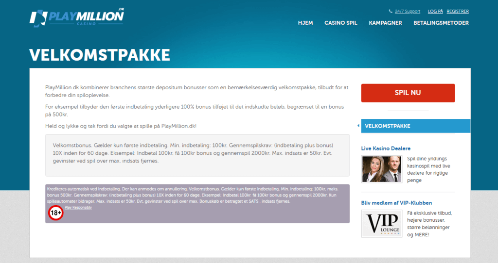 Velkomstpakke ved indbetaling med Trustly.