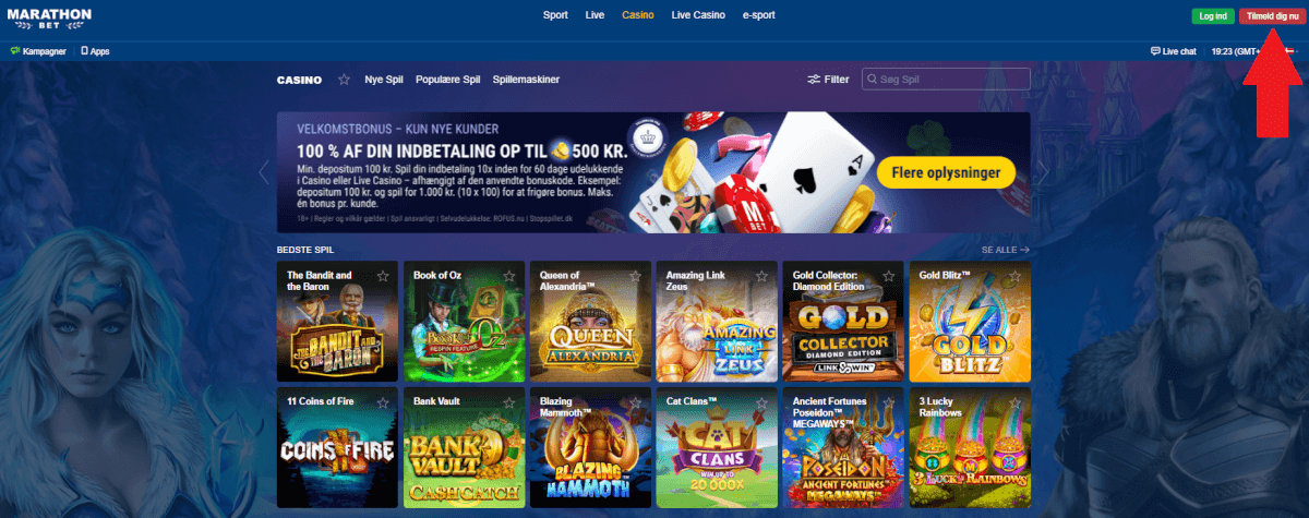 Tilmelding hos Marathonbet.