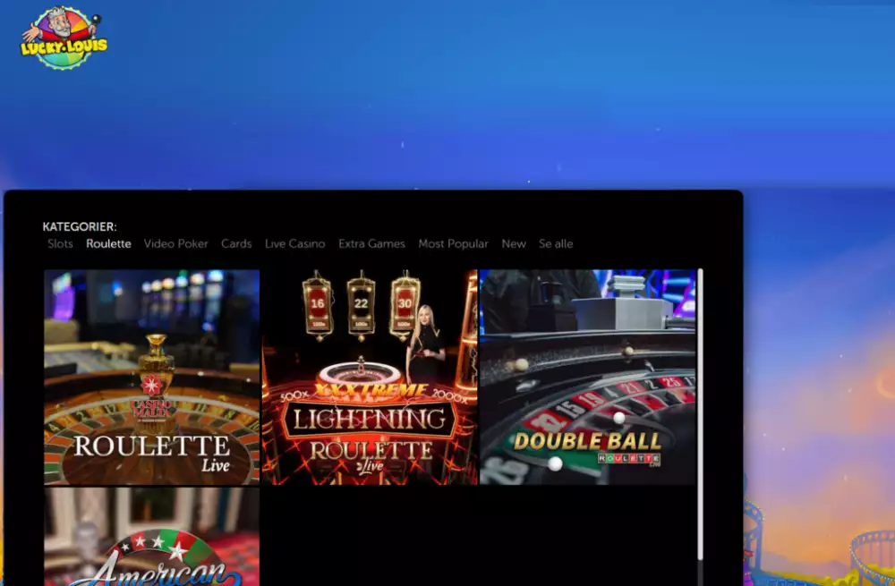 Roulette varianter hos LuckyLouis.