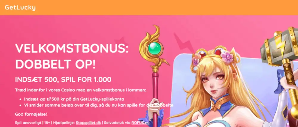 Velkomstbonus hos GetLucky 2025.
